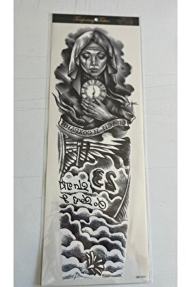 Ai̇rbrush Tattoo Saat Kız 1 Hafta Kalıcı Tam Kol Kaplama Bacak Yapıştırma Geçi̇ci̇ Dövme 46 Cm
