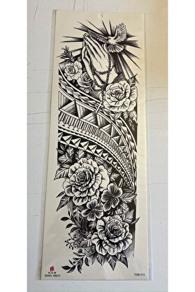 Ai̇rbrush Tattoo Dua Çi̇çekler 1 Hafta Kalıcı Tam Kol Bacak Yapıştırma Geçi̇ci̇ Dövme 46 Cm