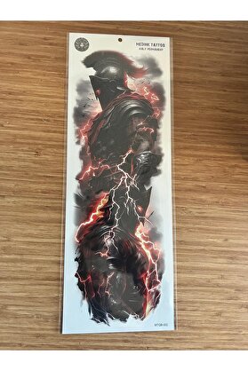 Ai̇rbrush Tattoo Savaşçı 1 Hafta Kalıcı Tam Kol Bacak Yapıştırma Geçi̇ci̇ Dövme 46 Cm