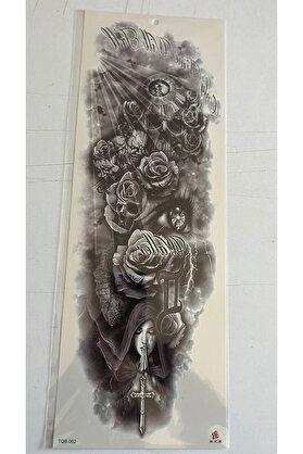 Ai̇rbrush Tattoo Dua Güller 1 Hafta Kalıcı Tam Kol Bacak Yapıştırma Geçi̇ci̇ Dövme 46 Cm