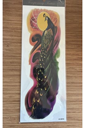 Ai̇rbrush Tattoo Tavus Kuşu 1 Hafta Kalıcı Tam Kol Bacak Yapıştırma Geçi̇ci̇ Dövme 46 Cm