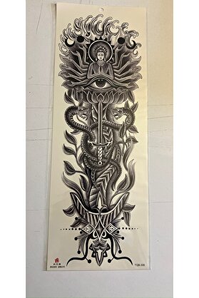 Ai̇rbrush Tattoo Yoga 1 Hafta Kalıcı Tam Kol Bacak Yapıştırma Geçi̇ci̇ Dövme 46 Cm