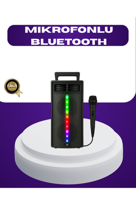 teknodayım Bluetooth Işıklı Hoparlör – 2x5W Güç | USB + TF Kart + FM Radyo | Siyah Renk