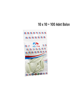 Go İthalat Beyaz 100Pcs Balon G-90A (4457)