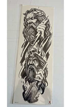 Ai̇rbrush Tattoo Tanrıların Savaşı 1 Hafta Kalıcı Tam Kol Bacak Yapıştırma Geçi̇ci̇ Dövme 46 Cm