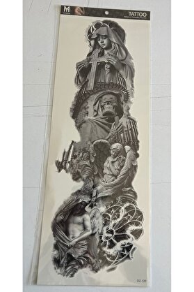 Ai̇rbrush Tattoo Di̇ni̇ Semboller 1 Hafta Kalıcı Tam Kol Kaplama Bacak Yapıştırma Geçi̇ci̇ Dövme 46 Cm