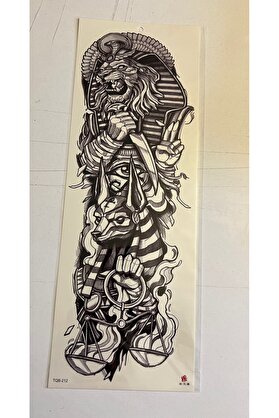 Ai̇rbrush Tattoo Aslan Kral 1 Hafta Kalıcı Tam Kol Bacak Yapıştırma Geçi̇ci̇ Dövme 46 Cm