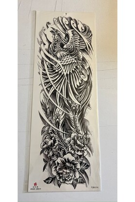 Ai̇rbrush Tattoo Yırtıcı Kuş 1 Hafta Kalıcı Tam Kol Bacak Yapıştırma Geçi̇ci̇ Dövme 46 Cm