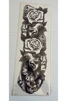 Ai̇rbrush Tattoo Güllere Sarılı 1 Hafta Kalıcı Tam Kol Bacak Yapıştırma Geçi̇ci̇ Dövme 46 Cm