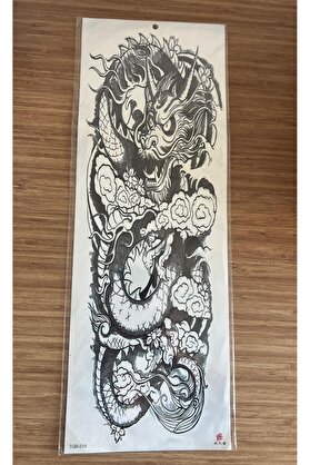 Ai̇rbrush Tattoo Dragon 1 Hafta Kalıcı Tam Kol Bacak Yapıştırma Geçi̇ci̇ Dövme 46 Cm