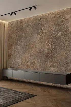dreamwall Kahverengi Doku Görünümlü Minimalist Tekstil Duvar Kağıdı