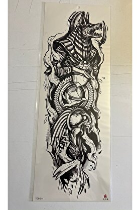 Ai̇rbrush Tattoo Anti̇k Kral 1 Hafta Kalıcı Tam Kol Bacak Yapıştırma Geçi̇ci̇ Dövme 46 Cm