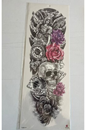 Ai̇rbrush Tattoo İskambi̇l 1 Hafta Kalıcı Tam Kol Bacak Yapıştırma Geçi̇ci̇ Dövme 46 Cm