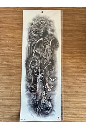 Ai̇rbrush Tattoo Melekler 1 Hafta Kalıcı Tam Kol Bacak Yapıştırma Geçi̇ci̇ Dövme 46 Cm