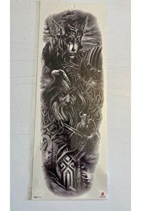 Ai̇rbrush Tattoo Savaşçı Kız 1 Hafta Kalıcı Tam Kol Kaplama Bacak Yapıştırma Geçi̇ci̇ Dövme 46 Cm