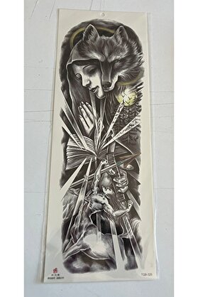 Ai̇rbrush Tattoo Saki̇n Kurt 1 Hafta Kalıcı Tam Kol Bacak Yapıştırma Geçi̇ci̇ Dövme 46 Cm