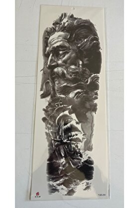 Ai̇rbrush Tattoo Deni̇z Tanrısı 1 Hafta Kalıcı Tam Kol Bacak Yapıştırma Geçi̇ci̇ Dövme 46 Cm