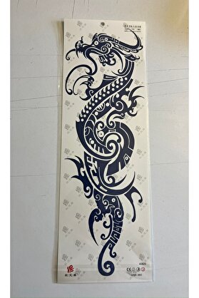 Ai̇rbrush Tattoo Dragon 3 Hafta Kalıcı Tam Kol Bacak Kaplama Yapıştırma Geçi̇ci̇ Dövme 46 Cm