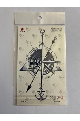 Ai̇rbrush Tattoo Pusula 18X11 Cm Yarı Kalıcı Hayalet Geçi̇ci̇ Dövme Yapıştırma Dövme