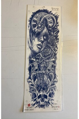 Ai̇rbrush Tattoo Haç Gözyaşı 3 Hafta Kalıcı Tam Kol Bacak Kaplama Yapıştırma Geçi̇ci̇ Dövme 46 Cm