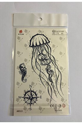 Ai̇rbrush Tattoo Deni̇z Anası 18X11 Cm 1 Ay Kalıcı Geçi̇ci̇ Dövme Yapıştırma Dövme