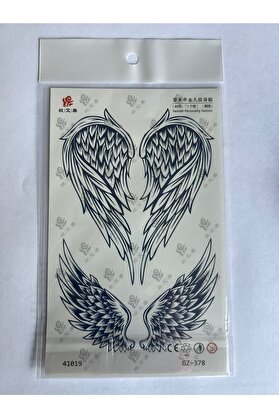 Ai̇rbrush Tattoo Kanat 18X11 1 Aylık Yarı Kalıcı Yapıştırma Geçi̇ci̇ Dövme