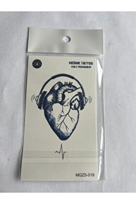 Ai̇rbrush Tattoo Kalp 11X8 Cm Yarı Kalıcı Geçi̇ci̇ Dövme Yapıştırma Dövme