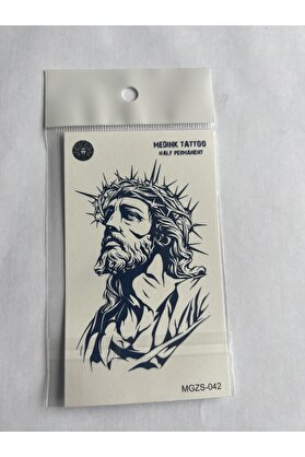 Ai̇rbrush Tattoo Mesi̇h İsa 11X8 Cm Yarı Kalıcı Geçi̇ci̇ Dövme Yapıştırma Dövme