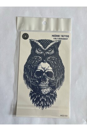 Ai̇rbrush Tattoo Baykuş 18X11 Cm Yarı Kalıcı Hayalet Geçi̇ci̇ Dövme Yapıştırma Dövme