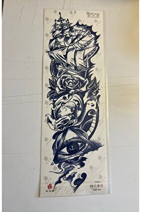 Ai̇rbrush Tattoo Gemi̇ 3 Hafta Kalıcı Tam Kol Bacak Kaplama Yapıştırma Geçi̇ci̇ Dövme 46 Cm