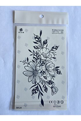 Ai̇rbrush Tattoo Çi̇çek Buketi̇ 18X11 Cm Yarı Kalıcı Geçi̇ci̇ Dövme