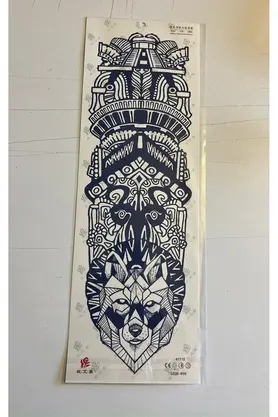 Ai̇rbrush Tattoo Kurt 3 Hafta Kalıcı Tam Kol Bacak Kaplama Yapıştırma Geçi̇ci̇ Dövme 46 Cm