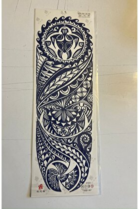 Ai̇rbrush Tattoo Tri̇bal 3 Hafta Kalıcı Tam Kol Bacak Kaplama Yapıştırma Geçi̇ci̇ Dövme 46 Cm