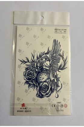 Ai̇rbrush Tattoo Melek Gül 18X11 Cm 1 Ay Kalıcı Geçi̇ci̇ Dövme Yapıştırma Dövme