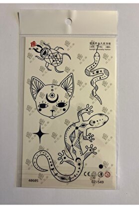 Ai̇rbrush Tattoo Kertenkele 18X11 Cm 1 Ay Kalıcı Geçi̇ci̇ Dövme Yapıştırma Dövme