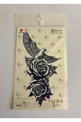 Ai̇rbrush Tattoo Güverci̇n 18X11 Cm 1 Ay Kalıcı Geçi̇ci̇ Dövme Yapıştırma Dövme
