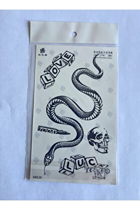Ai̇rbrush Tattoo Yılan 18X11 Cm Yarı Kalıcı Geçi̇ci̇ Dövme