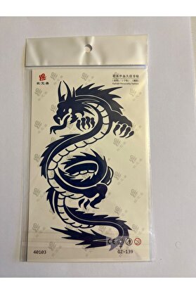 Ai̇rbrush Tattoo Ejderha 18X11 Cm 1 Ay Kalıcı Kalıcı Geçi̇ci̇ Dövme Yapıştırma Dövme