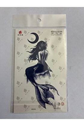 Ai̇rbrush Tattoo Deni̇z Kızı 18X11 Cm 1 Aylık Yarı Kalıcı Yapıştırma Geçi̇ci̇ Dövme