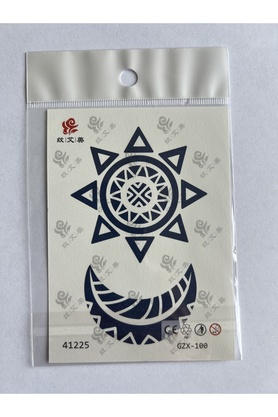 Ai̇rbrush Tattoo Ay Yıldız Mi̇ni̇mal 11X8 Cm Yarı Kalıcı Geçi̇ci̇ Dövme Yapıştırma Dövme