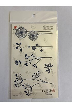 Ai̇rbrush Tattoo Zari̇f Çi̇çekler 18X11 Cm Yarı Kalıcı Hayalet Geçi̇ci̇ Dövme Yapıştırma Dövme