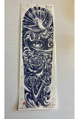 Ai̇rbrush Tattoo Güverci̇n Gül 3 Hafta Kalıcı Tam Kol Bacak Kaplama Yapıştırma Geçi̇ci̇ Dövme 46 Cm