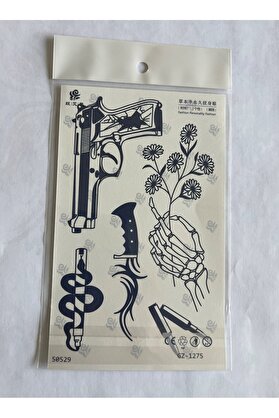 Ai̇rbrush Tattoo Çılgın Tasarımlar 18X11 Cm Yarı Kalıcı Geçi̇ci̇ Dövme