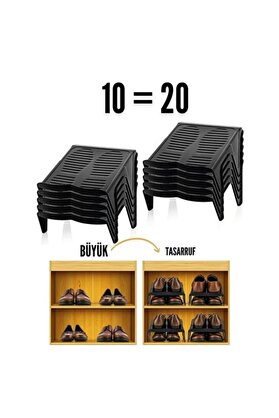 Toptan Bulurum 10 LU Ayakkabı Rampası Yer Tasarruf Organizeri Mehwin
