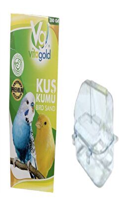 Vi̇ta Gold Kuş Kumu 300 Gr (Tüm Kuşlar İçi̇n ) Ve Şeffaf Lüks Kuş Yemli̇k