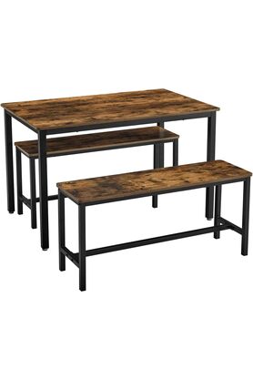 STOREMAX shopverse yemek Masası, 2 banklı, 3'lü set, mutfak Masası 70 x 110 x 75 cm, her biri 2 bank 30