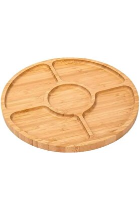 STOREMAX shopverse 360° Dönebilen 34 Cm Bambu Ahşap Pizza, Peynirebilen ve Sunum Tepsisi – Çok Amaçlı Döner S