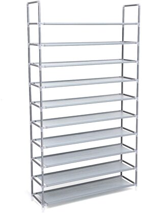 STOREMAX shopverse 10 Katlı Ayakkabı Rafı, 100x29x175 CM, Gri, LSR10G trendflick 1014773