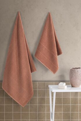 STOREMAX shopverse Tekstil | 50x90-70x140 Cm 2'li Havlu Seti,%100 Pamuklu Havlu Takımı Kiremit trendflic