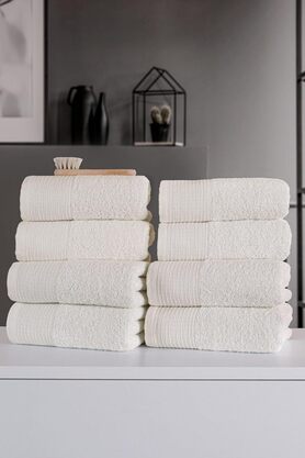 STOREMAX shopverse Sıla 8'li Kutulu 50x90Cm Pamuk Havlu Seti Havlu Havlu & Havlu Seti Çeyiz El&Yüz Havlu